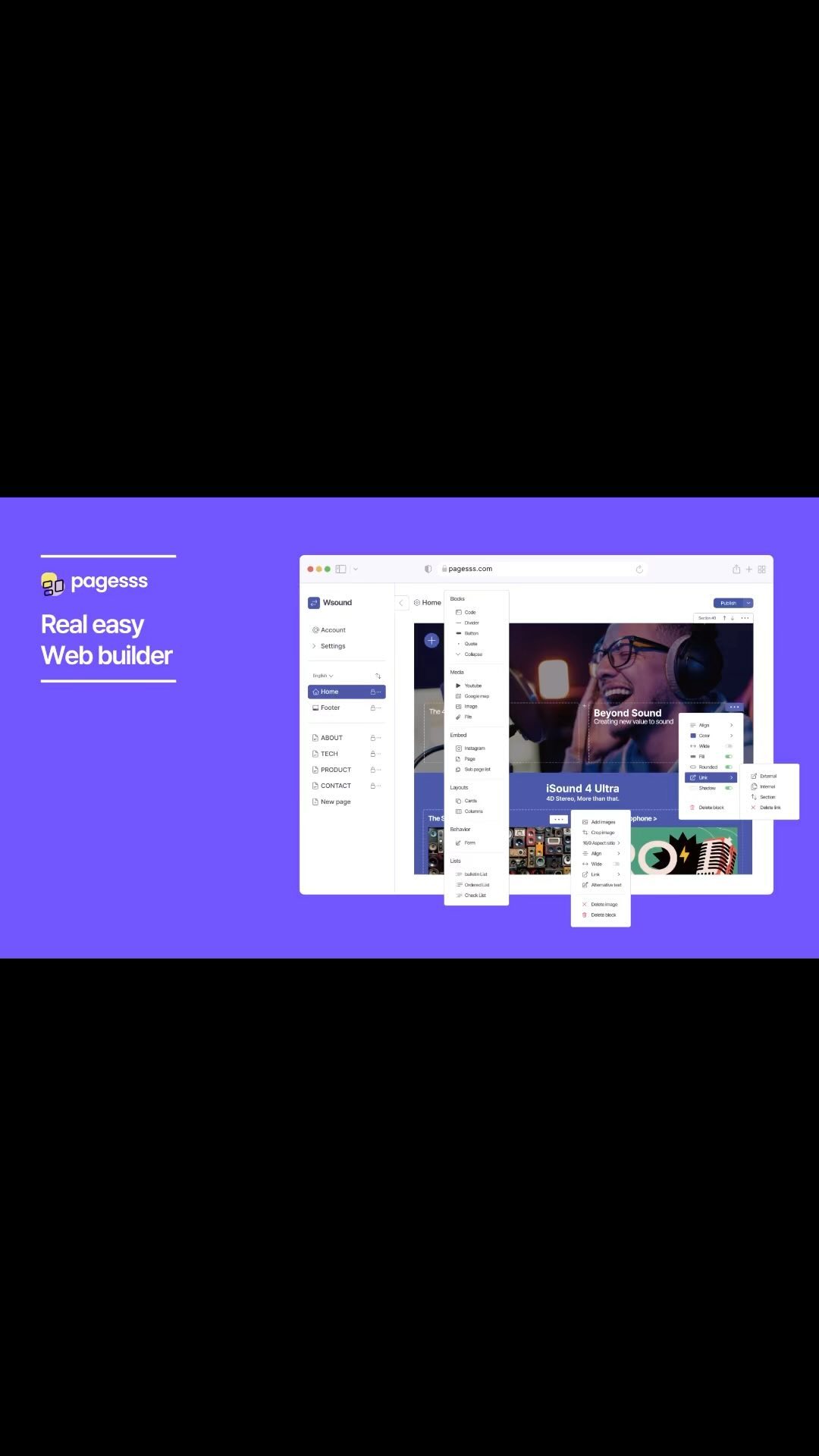 The real easy no code web builder enabling everybody to build their online presence effortlessly. https://pagesss.com #w